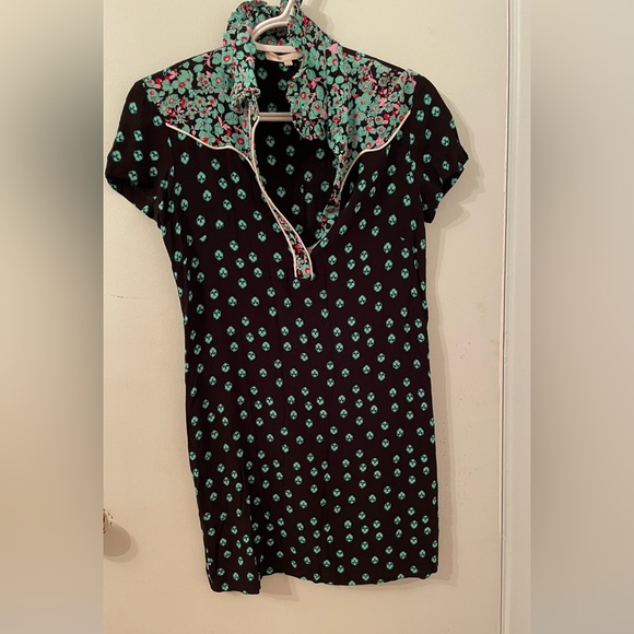 Maje Romani Mixed Print Mini Dress Dark Floral Small - Picture 2 of 10